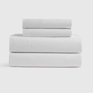 QUINCE Classic Organic Percale Sheet Set Cal King White 5669